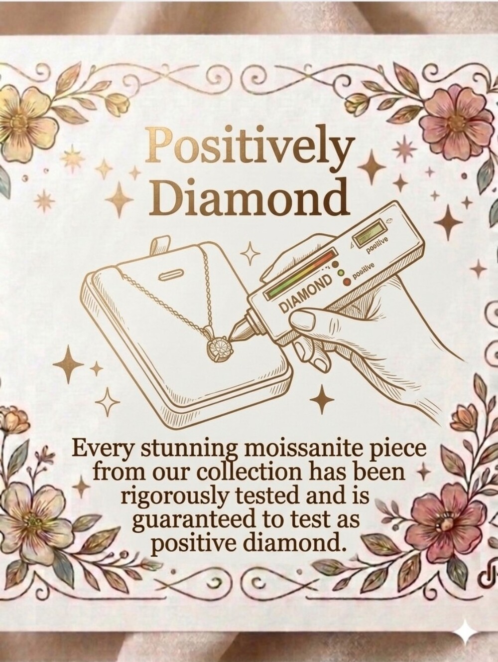 Moissanite Elegant Gold Necklace - Picture 5 of 8